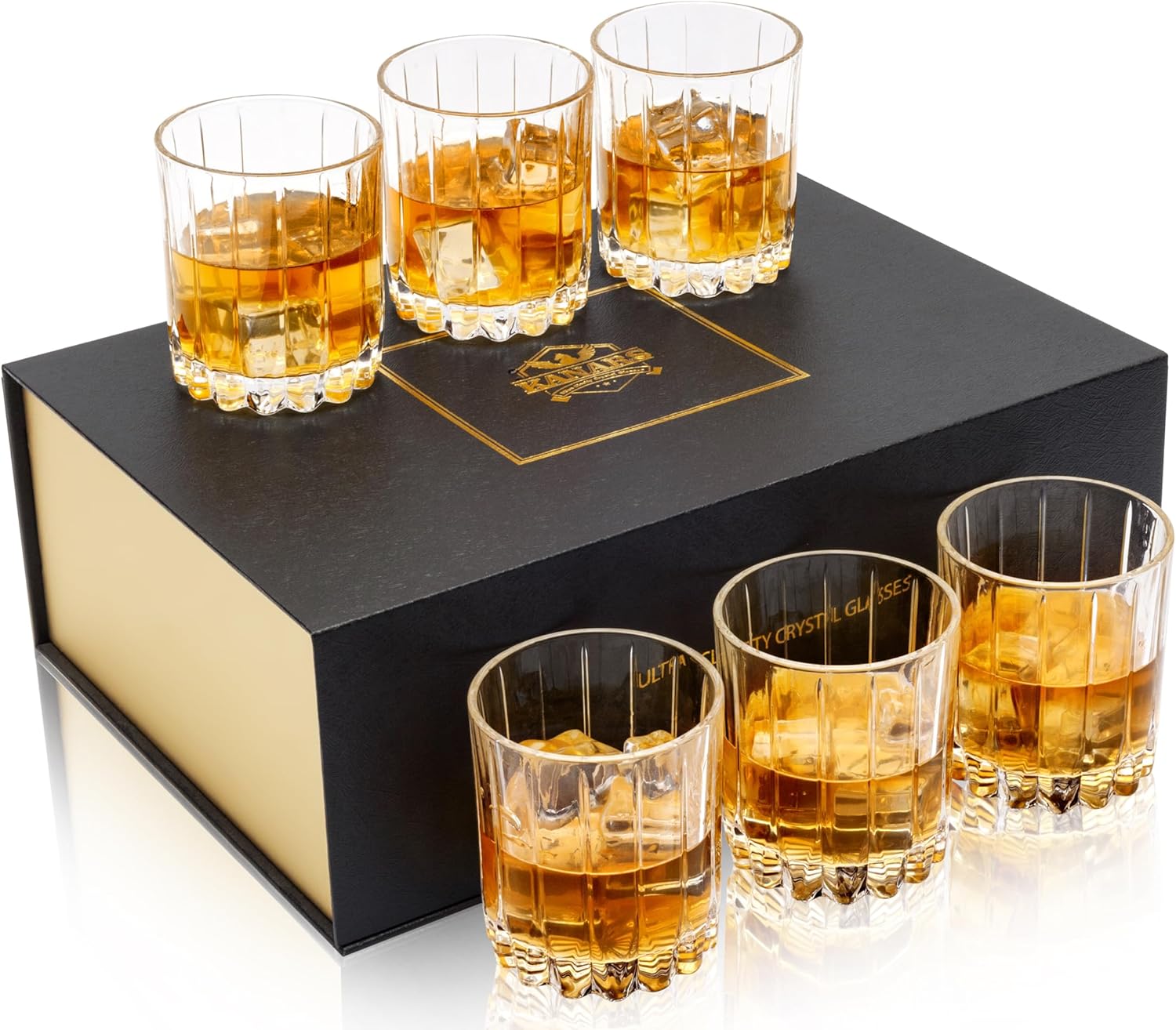 KANARS Crystal Whiskey Glasses Set of 6